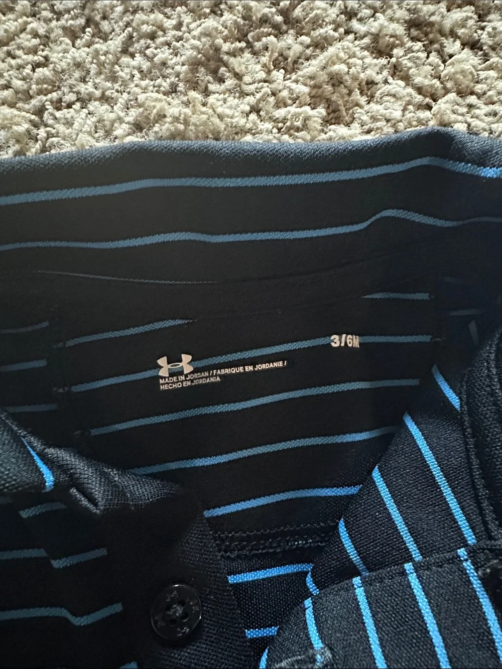 Under Armour Royal Blue Logo Baby Bodysuit with Navy Stripe Companion